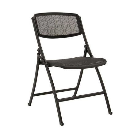 MITYLITE Black Mesh Folding Chair 1FMBKSBLK00